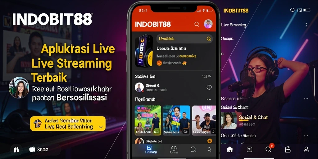 Tampilan antarmuka aplikasi Live Streaming INDOBIT88 yang menarik dan interaktif.