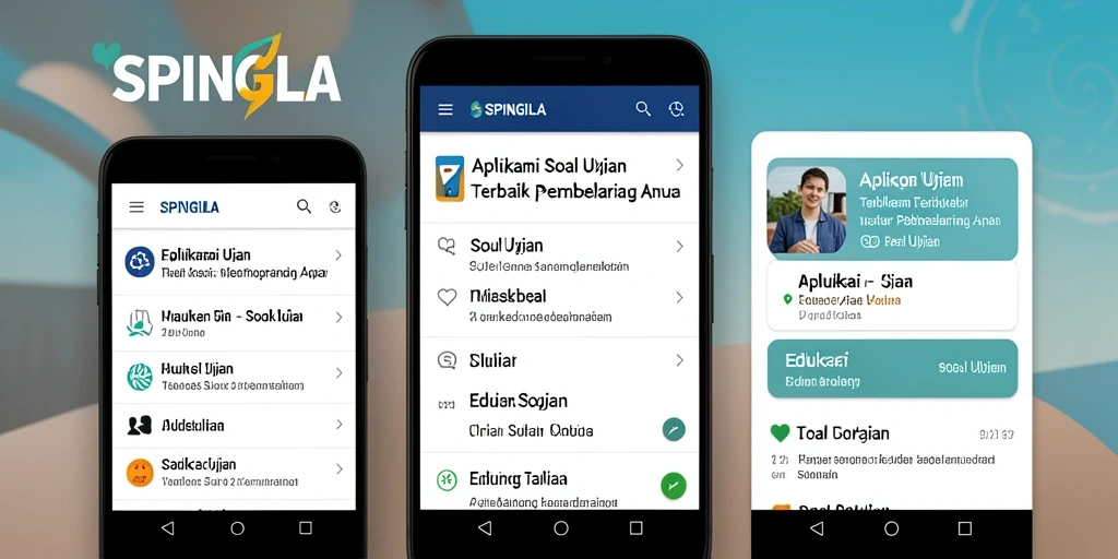 Antarmuka SPINGILA dengan berbagai pilihan soal ujian yang menarik.
