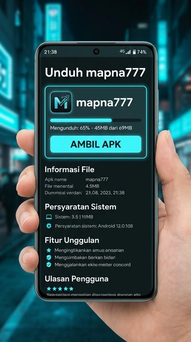 Tampilan halaman APK mapna777